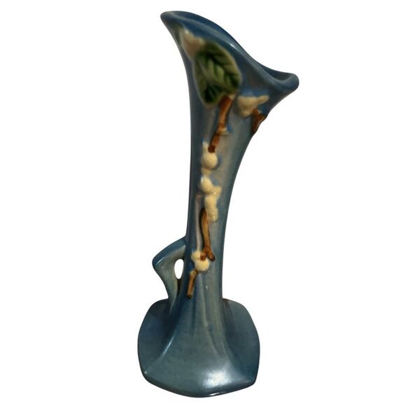 Roseville Pottery Snowberry Blue  7 in Vase - Picture 2 of 6